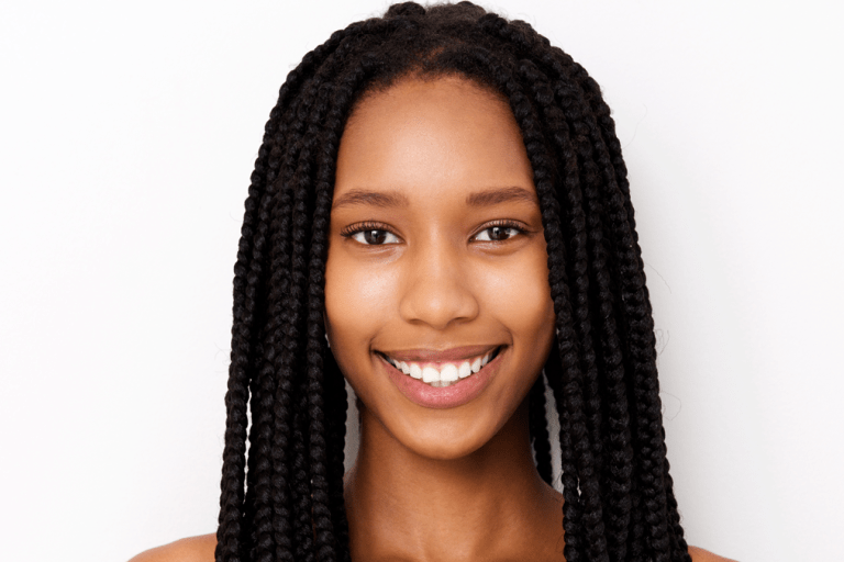 African American woman with braids