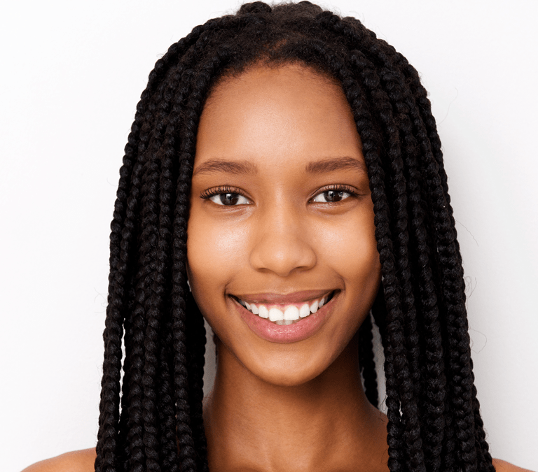 African American woman with braids